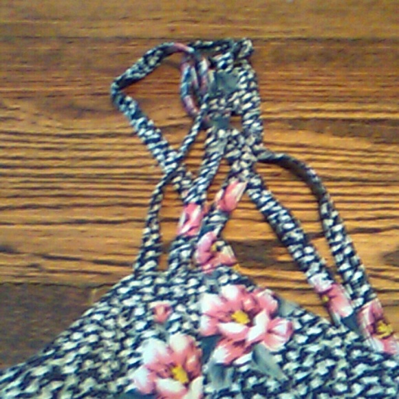 Floral Mini Dress with Straps and Buttons - Picture 3 of 3